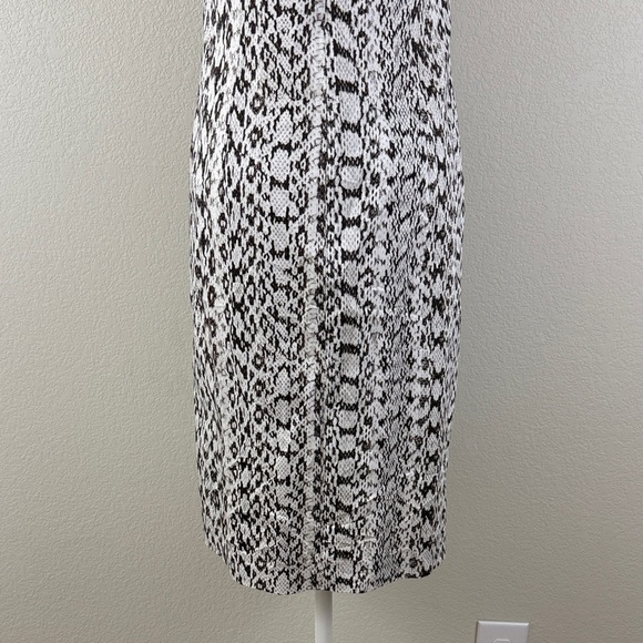 Max Mara Snake Print Elegant Brown and White Patterned Dress Size 6 - Picture 6 of 9